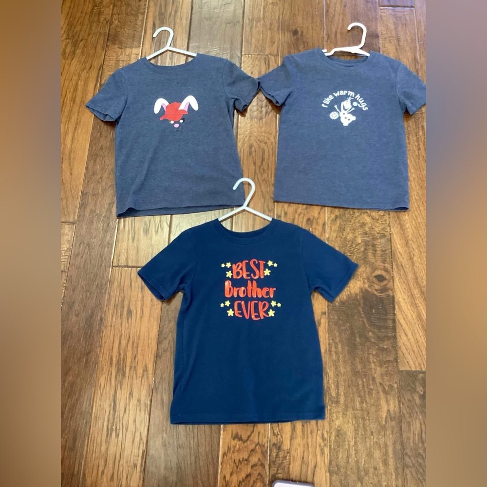 EUC Cat & Jack/Garanimals 5T Custom Vinyl Shirts Bunny/Disney Olaf/Best Brother